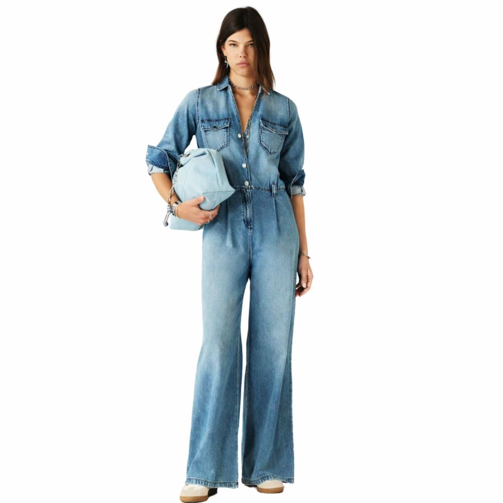 ba&sh FANNIE Denim Jumpsuit Size 38